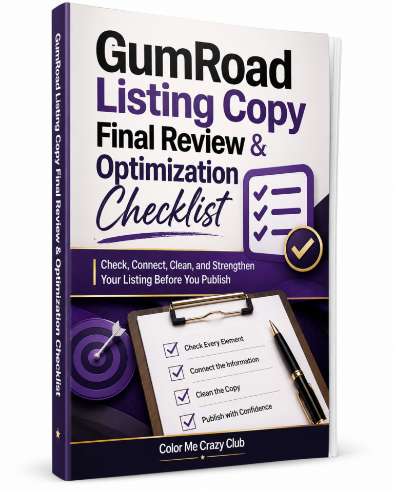 Gumroad Listing Copy Final Review and Optimization Checklist ecover for reviewing listing copy before publishing