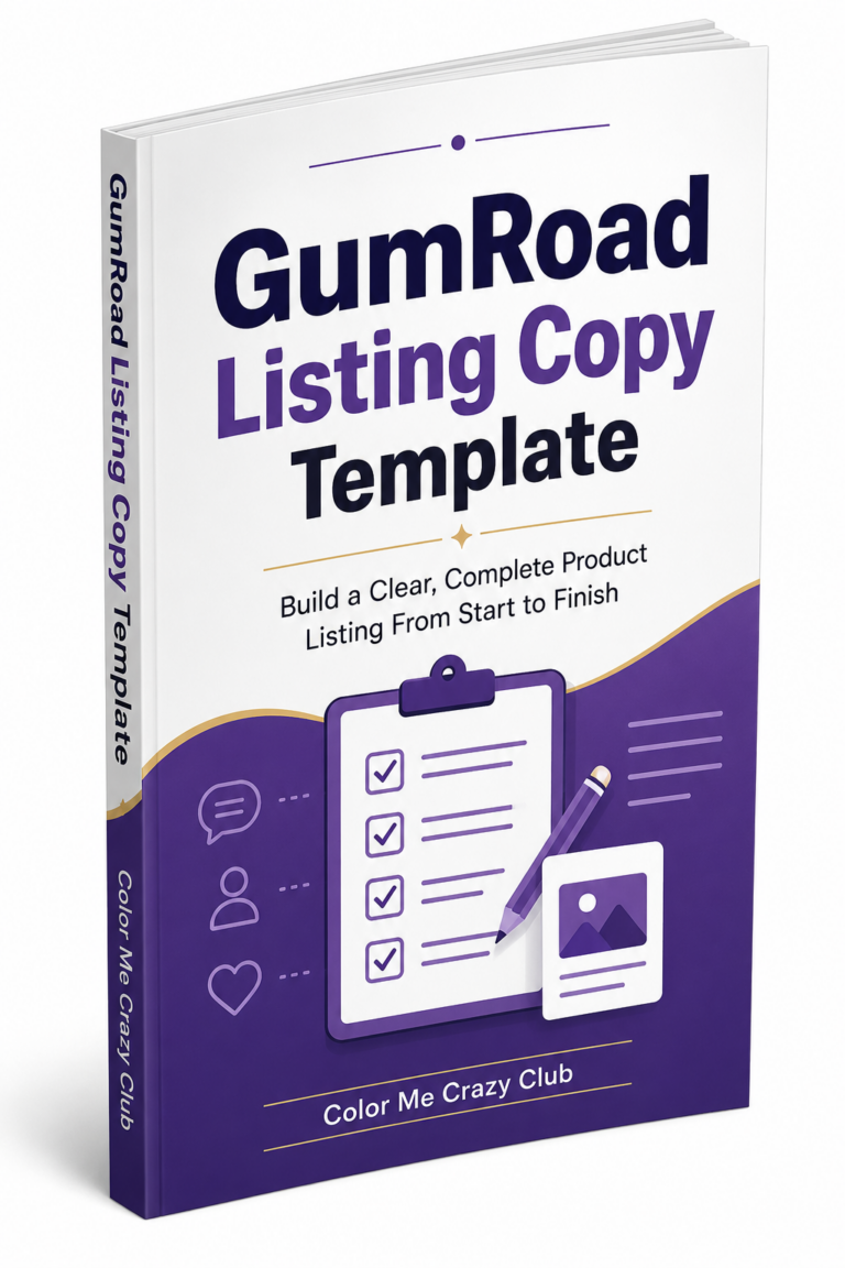 Gumroad Listing Copy Template ecover for building a clear, complete product listing from start to finish