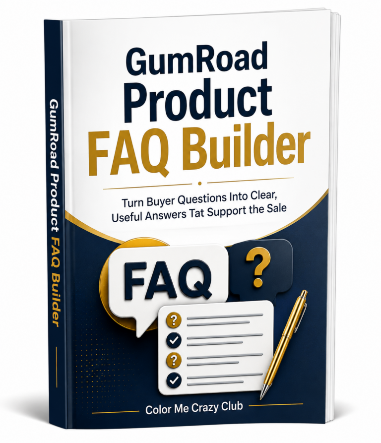 Gumroad Product FAQ Builder ecover for turning buyer questions into clear and useful product answers