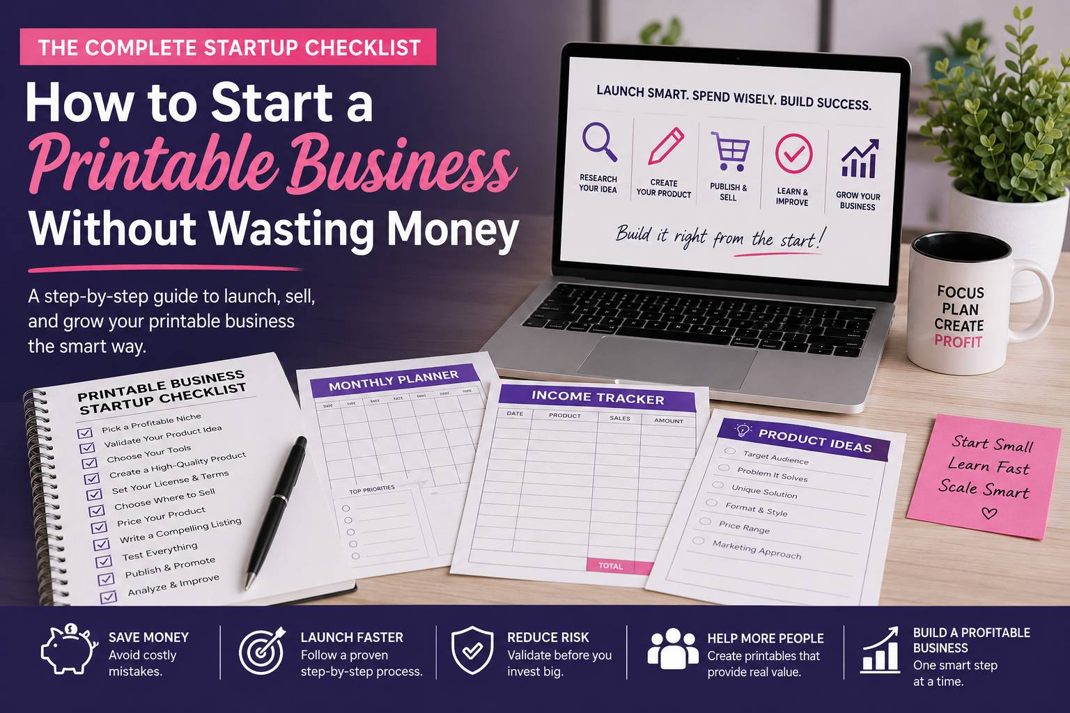 How to start a printable business without wasting money using a printable business startup checklist