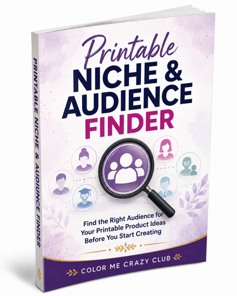 Printable Niche and Audience Finder for identifying the right audience for printable product ideas