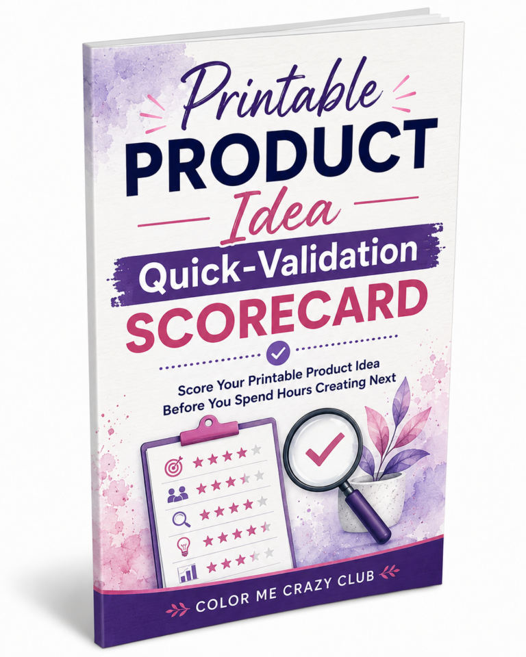 Printable Product Idea Quick-Validation Scorecard for evaluating printable product ideas before creating