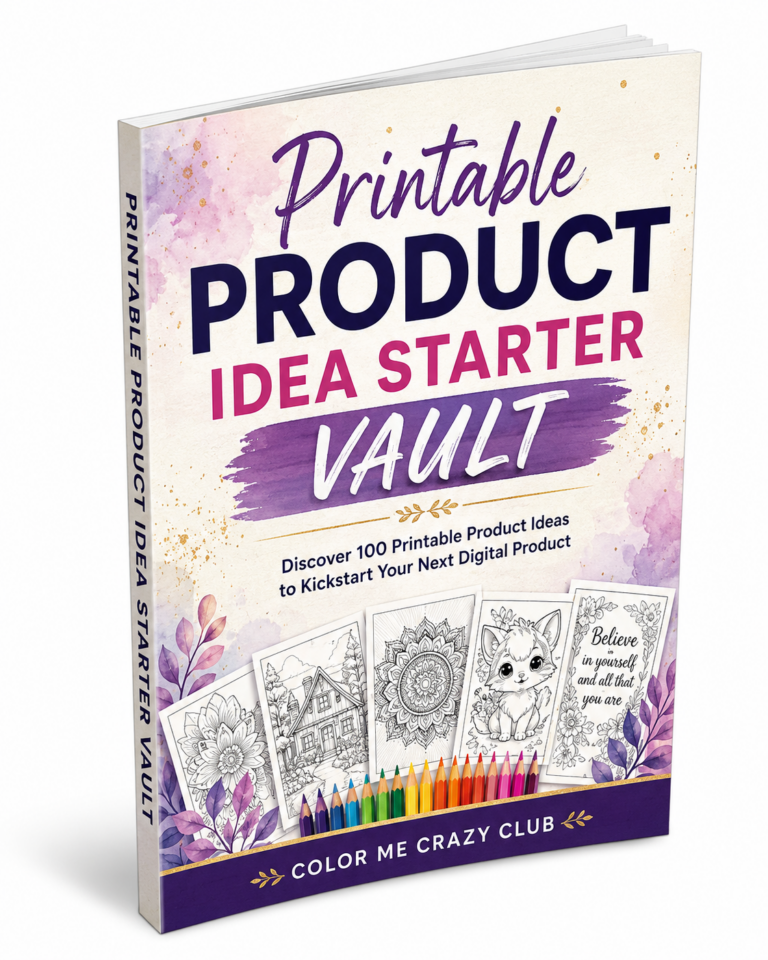 Printable Product Idea Starter Vault with 100 printable product ideas for digital product creators